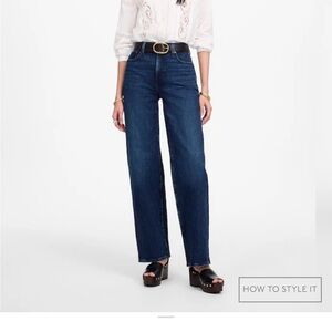 Madewell Dark Blue Straight Leg Jeans